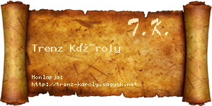 Trenz Károly névjegykártya